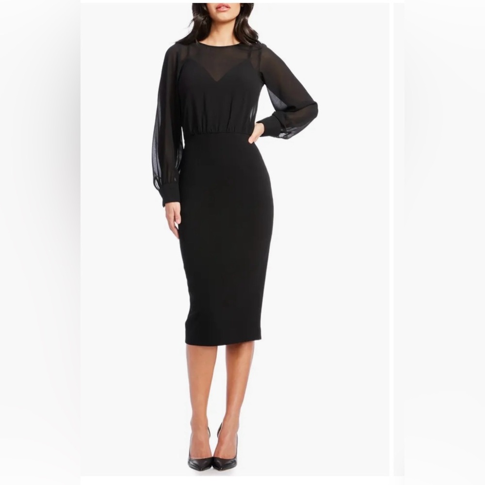 Chic Long Sleeve Black Dress